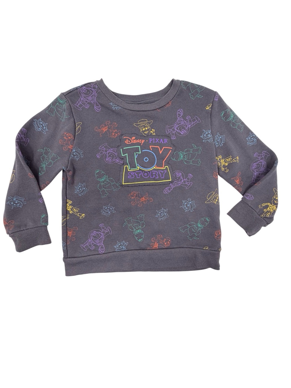 Disney Pixar Toy Story Charcoal allover print Pullover Sweatshirt -size 5T EUC